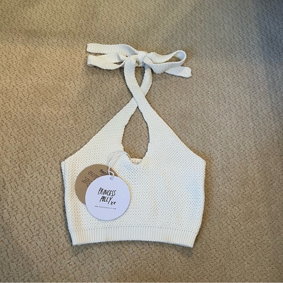 Princess Polly Knit Crochet Halter Top Size XS/S - Picture 2 of 7